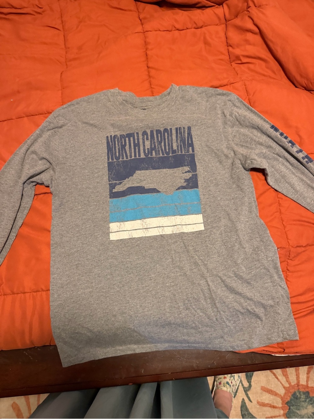 North Carolina Grey Long Sleeve Tee